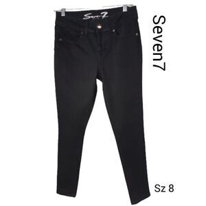 Seven7 Women's Booty Shaper Jeans Black Stretch Perfect Denim Legging Sz 8 NWOT